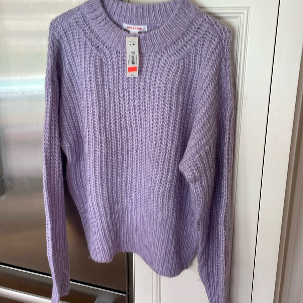 Joe Fresh purple lilac sweater, size large